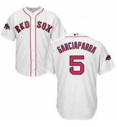 Youth Majestic Boston Red Sox 5 Nomar Garciaparra Authentic White Home Cool Base 2018 World Series Champions MLB Jersey