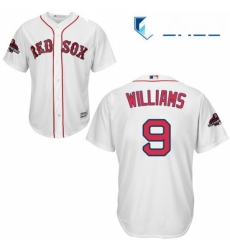 Youth Majestic Boston Red Sox 9 Ted Williams Authentic White Home Cool Base 2018 World Series Champions MLB Jersey