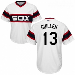 Youth Majestic Chicago White Sox 13 Ozzie Guillen Replica White 2013 Alternate Home Cool Base MLB Jersey