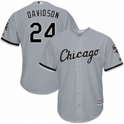 Youth Majestic Chicago White Sox 24 Matt Davidson Authentic Grey Road Cool Base MLB Jersey 