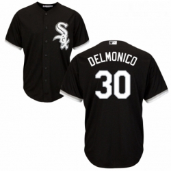 Youth Majestic Chicago White Sox 30 Nicky Delmonico Replica Black Alternate Home Cool Base MLB Jersey 