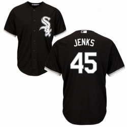 Youth Majestic Chicago White Sox 45 Bobby Jenks Replica Black Alternate Home Cool Base MLB Jersey