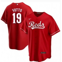 Men Cincinnati Reds 19 Joey Votto Red Cool Base Stitched Baseball Jersey