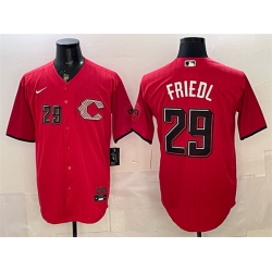 Men Cincinnati Reds  29 TJ Friedl Red 2026 City Connect Stadium Stitched Baseball Jersey