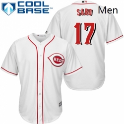 Mens Majestic Cincinnati Reds 17 Chris Sabo Replica White Home Cool Base MLB Jersey