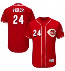 Mens Majestic Cincinnati Reds 24 Tony Perez Red Alternate Flex Base Authentic Collection MLB Jersey