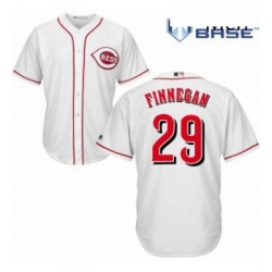 Mens Majestic Cincinnati Reds 29 Brandon Finnegan Replica White Home Cool Base MLB Jersey