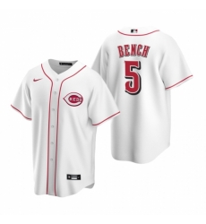 Mens Nike Cincinnati Reds 5 Johnny Bench White Home Stitched Baseball Jerse