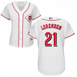 Womens Majestic Cincinnati Reds 21 Michael Lorenzen Authentic White Home Cool Base MLB Jersey