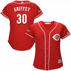 Womens Majestic Cincinnati Reds 30 Ken Griffey Replica Red Alternate Cool Base MLB Jersey