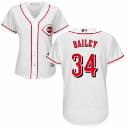 Womens Majestic Cincinnati Reds 34 Homer Bailey Authentic White Home Cool Base MLB Jersey