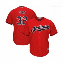 Mens Cleveland Indians 32 Zach Duke Replica Scarlet Alternate 2 Cool Base Baseball Jersey 