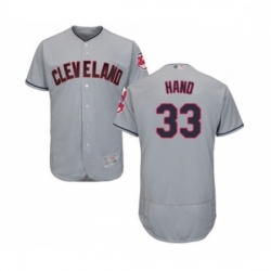 Mens Cleveland Indians 33 Brad Hand Grey Road Flex Base Authentic Collection Baseball Jersey