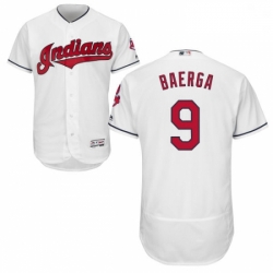 Mens Majestic Cleveland Indians 9 Carlos Baerga White Flexbase Authentic Collection MLB Jersey