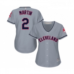 Womens Cleveland Indians 2 Leonys Martin Replica Grey Road Cool Base Baseball Jersey 