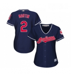 Womens Cleveland Indians 2 Leonys Martin Replica Navy Blue Alternate 1 Cool Base Baseball Jersey 