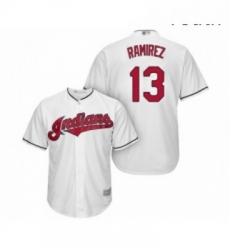 Youth Cleveland Indians 13 Hanley Ramirez Replica White Home Cool Base Baseball Jersey 