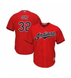 Youth Cleveland Indians 32 Zach Duke Replica Scarlet Alternate 2 Cool Base Baseball Jersey 