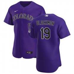 Men Colorado Rockies 19 Charlie Blackmon Men Nike Purple Alternate 2020 Flex Base Player MLB Jersey