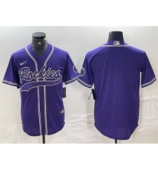 Men Colorado Rockies Blank Purple Cool Base Stitched Baseball Jersey