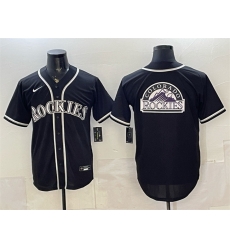 Men Colorado Rockies Team Big Logo 2026 Fashion Replica Black Out Stitched Baseball Jersey