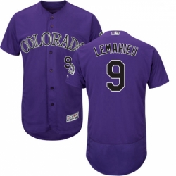 Mens Majestic Colorado Rockies 9 DJ LeMahieu Purple Alternate Flex Base Authentic Collection MLB Jersey