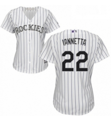 Womens Majestic Colorado Rockies 22 Chris Iannetta Replica White Home Cool Base MLB Jersey 