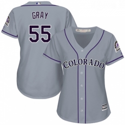 Womens Majestic Colorado Rockies 55 Jon Gray Authentic Grey Road Cool Base MLB Jersey