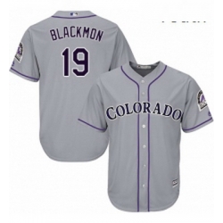 Youth Majestic Colorado Rockies 19 Charlie Blackmon Authentic Grey Road Cool Base MLB Jersey