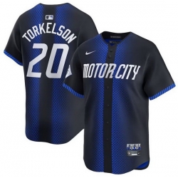 Men Detroit Tigers 20 Spencer Torkelson 2024 Navy City Connect Cool Base Limited Jersey