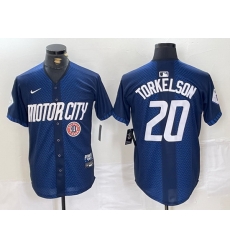 Men Detroit Tigers 20 Spencer Torkelson 2024 Navy City Connect Cool Base Limited jerseys 3
