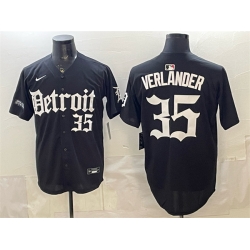 Men Detroit Tigers  35 Justin Verlander Black  Motor Gothic Edition  Vapor Premier Limited Stitched Baseball Jersey
