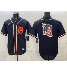 Men Detroit Tigers Team Big Logo 2026 Fashion Replica Black Out Stitched Baseball Jersey