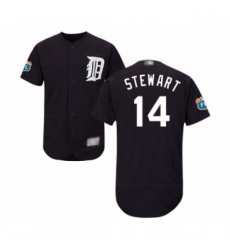 Mens Detroit Tigers 14 Christin Stewart Navy Blue Alternate Flex Base Authentic Collection Baseball Jersey 