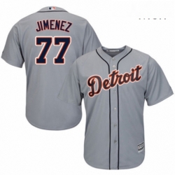 Mens Majestic Detroit Tigers 77 Joe Jimenez Replica Grey Road Cool Base MLB Jersey 