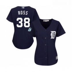 Womens Detroit Tigers 38 Tyson Ross Replica Navy Blue Alternate Cool Base Baseball Jersey 