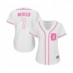 Womens Detroit Tigers 7 Jordy Mercer Replica White Fashion Cool Base Baseball Jersey 