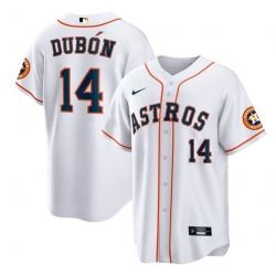 Men Houston Astros 14 Mauricio Dub F3n White Cool Base Stitched Baseball Jersey