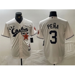 Men Houston Astros 3 Jeremy Pena Cream Cactus Jack Vapor Premier Limited Stitched Baseball Jersey