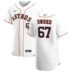 Men Houston Astros 67 Cy Sneed Men Nike White Home 2020 Flex Base Player MLB Jersey