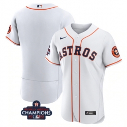 Men Houston Astros Blank White 2022 World Series Champions Flex Base Stitched Baseball Jersey