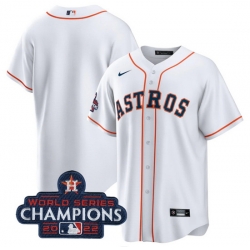 Men Houston Astros Blank White 2022 World Series Champions Home Stitched Baseball Jersey