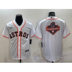 Men Houston Astros White 2022 World Series Champions Team Big Logo Cool Base Stitched Jersey