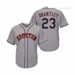 Mens Houston Astros 23 Michael Brantley Replica Grey Road Cool Base Baseball Jersey 