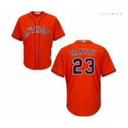 Mens Houston Astros 23 Michael Brantley Replica Orange Alternate Cool Base Baseball Jersey 