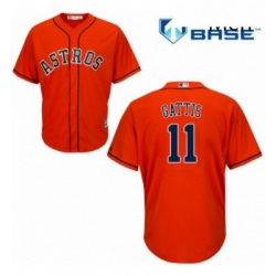Mens Majestic Houston Astros 11 Evan Gattis Replica Orange Alternate Cool Base MLB Jersey