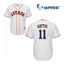 Mens Majestic Houston Astros 11 Evan Gattis Replica White Home Cool Base MLB Jersey