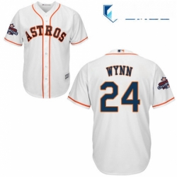 Mens Majestic Houston Astros 24 Jimmy Wynn Replica White Home 2017 World Series Champions Cool Base MLB Jersey 