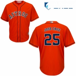 Mens Majestic Houston Astros 25 Jose Cruz Jr Replica Orange Alternate Cool Base MLB Jersey