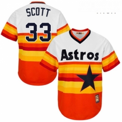 Mens Majestic Houston Astros 33 Mike Scott Authentic Orange Cooperstown MLB Jersey